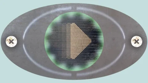 Animated Play Video Round LED display Loop Stock Footage 84141714
