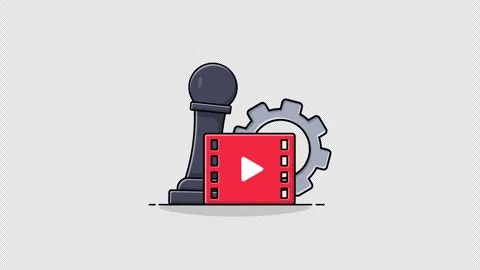 Animated Player with Chess Piece. Content Concept Video - Transparent Stock Footage 285135658