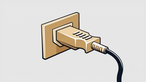 Animated Plug In and Out of Socket Cartoon Style Stock Footage 306402553