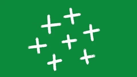 Animated Plus Symbols Hand Drawn Doodle Green Screen Overlay Motion Graphic Stock Footage 334608527