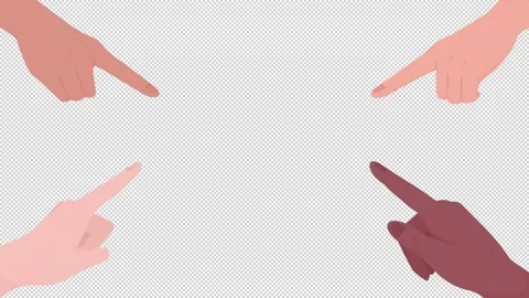 Animated pointing fingers elements Vídeos de archivo 224463977