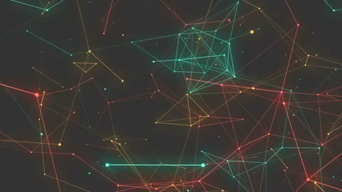 Animated Polygonal Lines And Dotes Geometric Abstract Background Stock Footage 93259324