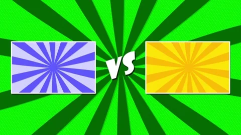 Animated Pop Art Versus Screen with Radial Burst Background Stock Footage 330995365