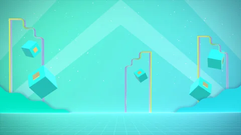 Animated Pop pastel green background with memphis pop ornament Stock Footage 254109223