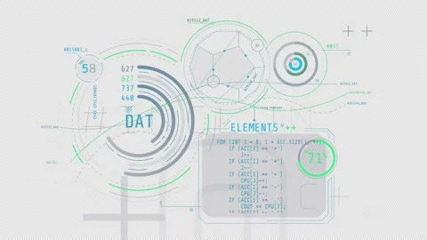 Animated poster with abstract data in HUD style. Stock Footage 236667279