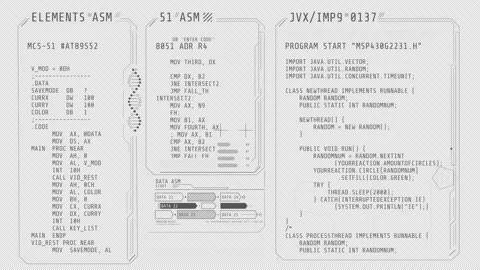 Animated poster of HUD interface with coding elements. Stock Footage 233364320