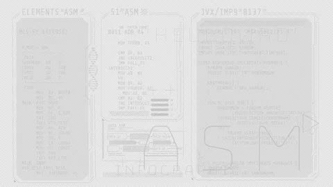 Animated poster of HUD interface with coding elements. Stock Footage 235006275