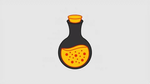 Animated potion bottle icon with glitch effect. Alpha channel Stock Footage 306208680