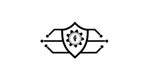 Animated pound icon technology concept Stock Footage 263046195