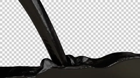 Animated pouring black oil paint against, Stock Video
