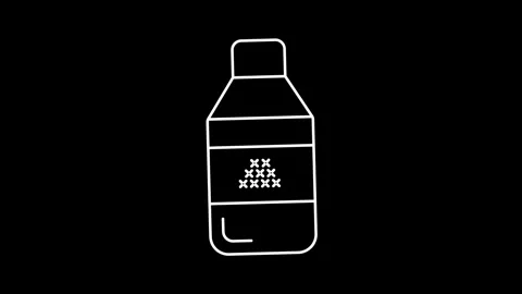 Animated Powdered Plastic Icon icons in thin line style Stock Footage 314337542