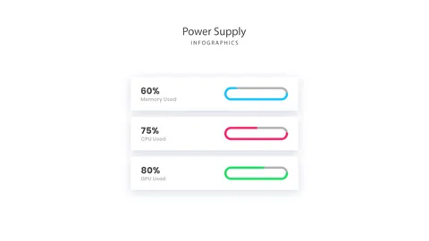 Animated Power Supply infographic elements Stock Footage 322961379