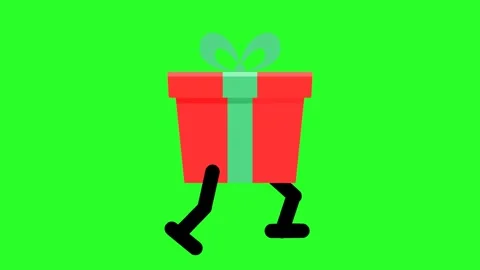 Animated Present Box Character Running for Celebration Concept Vídeos de archivo 317390930