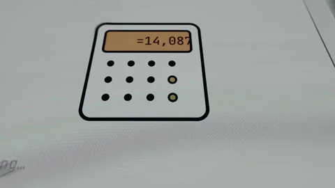 Animated presentation of a calculator Stock Footage 334546527