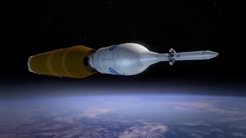 Animated presentation of NASA Orion rocket mission. Stock Footage 74813803