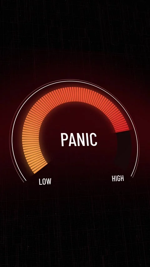 Animated presentation template, gauge moving from safe low to very high Stock Footage 314318721