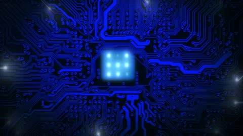 Animated printed circuit board background. Video stock 86277595