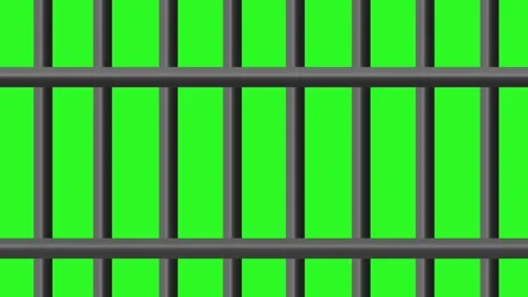 Animated prison bars closing and opening on a green screen background.  库存影片 315143571