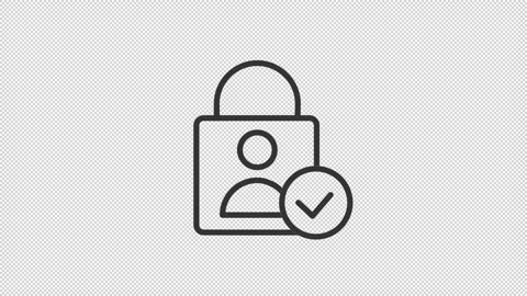 Authorization Icon Outline Stock Video Footage | Royalty Free ...