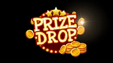 Animated Prize Drop Text Overlay with Golden Coins and Stars on a Dark Stock-Footage 338368986