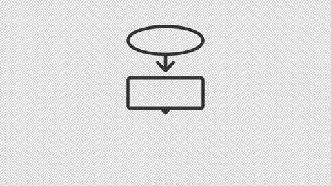 Animated process flowchart line icon Stock Footage 335745648