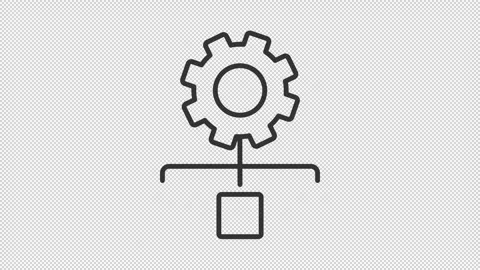 Animated process structure line icon Stock Footage 335745751