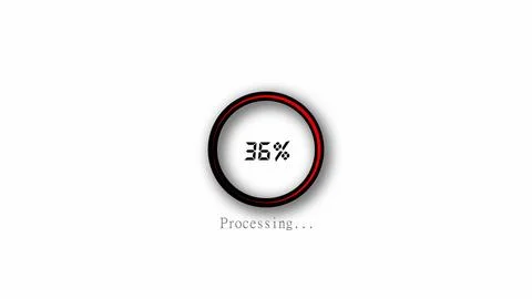 Animated processing loading bar counting icon on white background. Stock Photos
