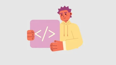 Animated professional programmer Stock Footage 236992956