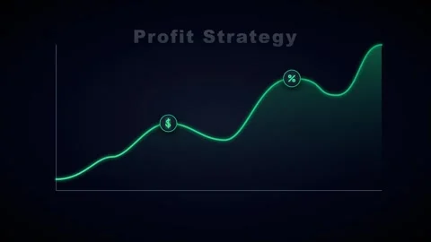 Animated profit strategy growth chart with rising financial trend line and .. Stock Footage 337565638