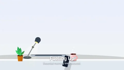 Animated Programmer Day Workflow From Morning Coffee To Deploy Stock Footage 333493478