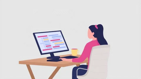 Animated programmer flat character Stock Footage 214679513