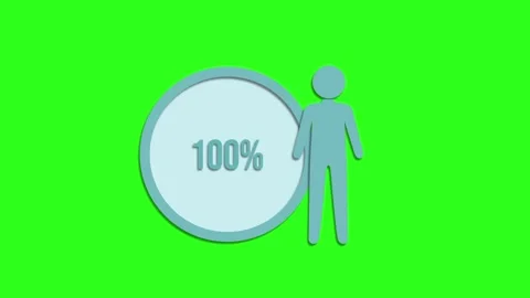Animated progress bar and human icon showing percentage completion from zer.. Stock Footage 334323731
