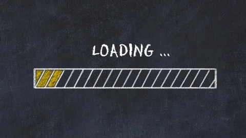 Animated progress bar on chalk board. Process of loading data Stock-Footage 106518303