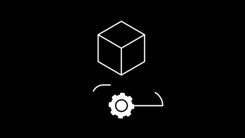 Animated Projection Icon icons in thin line style 動画素材 314337566