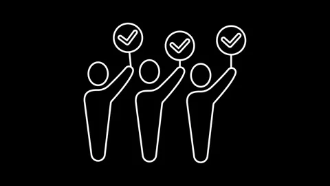 Animated protest icons in thin line style Stock Footage 314617111