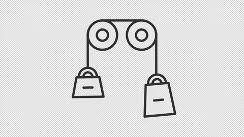 Animated pulley experiment line icon Stock Footage 337776641
