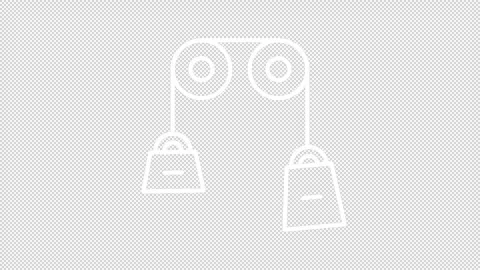 Animated pulley experiment white line icon Stock Footage 340353717