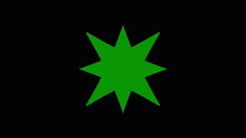 Animated Pulsating Green Star Motion Graphics Loop on Black Background Stock Footage 344910409