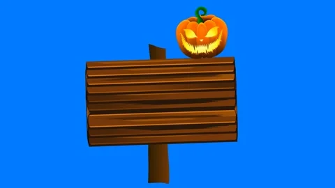 Animated pumpkin on space area board Stock Footage 248345842