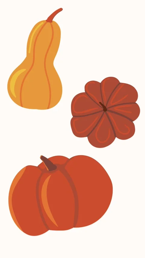Animated pumpkins appear, then float out on a light background. Stock Footage 323438581
