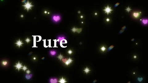 Animated pure vibes text overlay with glowing multicolored hearts Stock-Footage 338382003