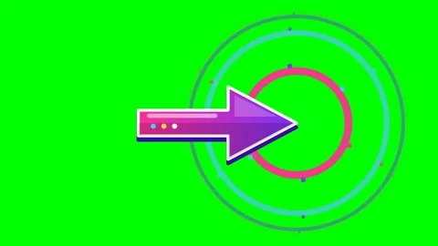Animated Purple Arrow Pointer on a Green Screen Background Stock Footage 348191523