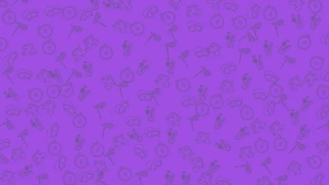 Animated purple background with abstract flowing icons and minimalist design Stock-Footage 333488658