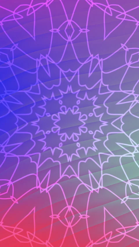 Animated Purple blue gradient with white geometric mandala overlay pattern 스톡 동영상 346685954