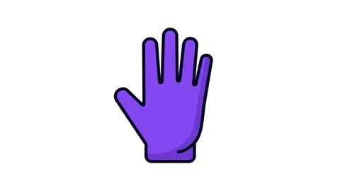 Animated purple hand gesture icon showing click and tap for UI UX design Stock Footage 342094814