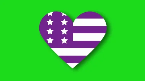 Animated Purple Heart Flag Symbolizing Military Honor and Sacrifice on Gree.. Stock Footage 340130783