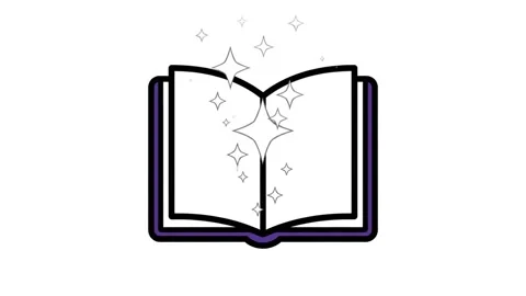Animated purple magic book opening with sparkles for Islamic education or f.. 스톡 동영상 342094747