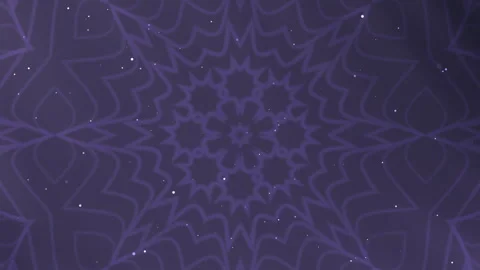 Animated purple mandala pattern overlay with subtle glowing light particles Stock Footage 345463394