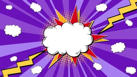 Animated Purple Ray Comic Background for Dynamic Speech Bubble Stock Footage 241880070