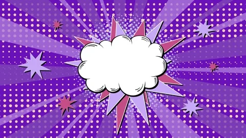 Animated Purple Ray Comic Background for Dynamic Speech Bubble Stock Footage 242133914